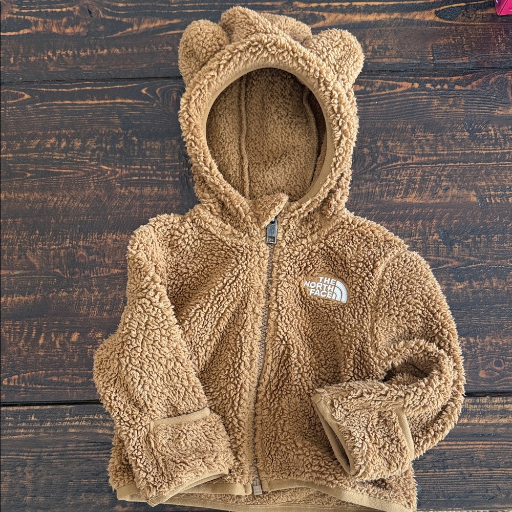 The North Face Tan Fleece Bear Hoodie